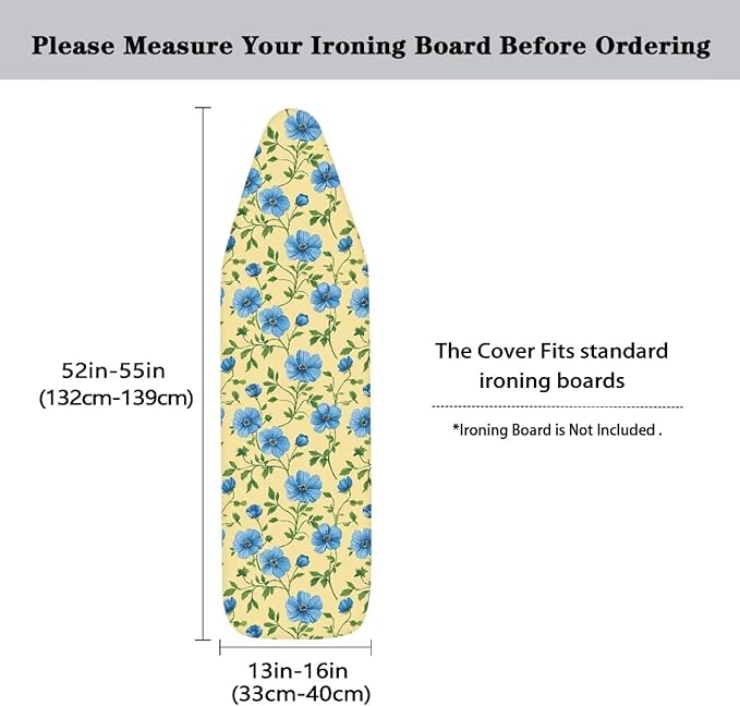 Blue Floral Ironing Board Cover Standard Ironing Board Full Size - Image 5