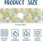 Cute Flowers Kitchen Sink Splash Guard Faucet Mat Retro Floral Super Absorbent - Image 2