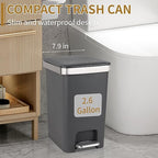 Small Bathroom Trash Can with Lid and 3 Rolls Trash Bags, Step Pedal - Image 7