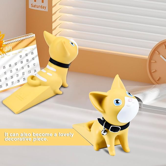 Khaki Cute Cat Door Stopper Decorative Non-Slip Floor Protector - Image 5