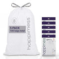happimess 5.3 Gallon Drawstring Trash Bags, Heavy Duty LDPE Liners by Happimess