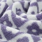 Jacquotha Cotton Hand Towels Lilac Checkered Floral - Image 2