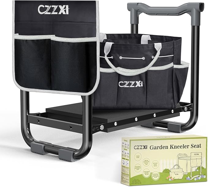 Garden Kneeler and Seat, Wider and Thicker Kneeling Pad Heavy Duty Gardening Stool with Gardening Tool Pouch and Bag, Garden Bench/Chair Gifts for Women, Seniors by CZZXI