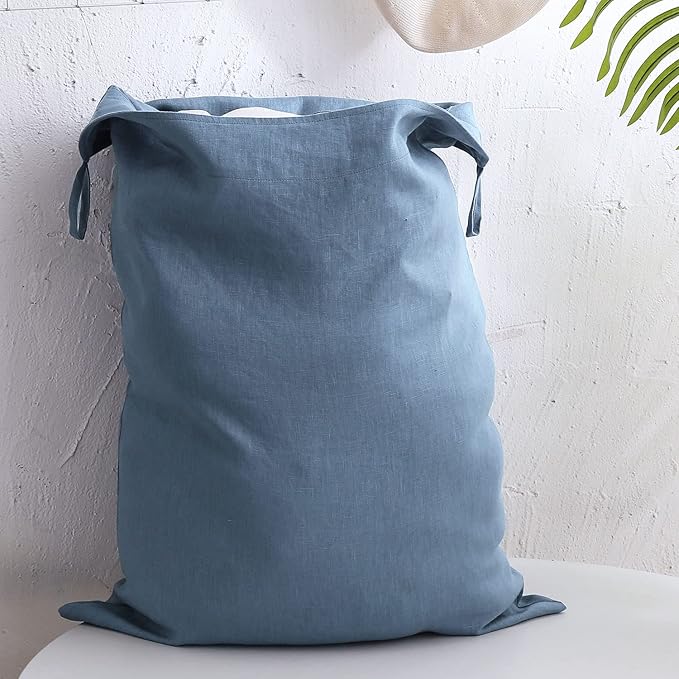 Amazhiyu Pure Linen Over The Door Laundry Hanging Hamper Bag - Image 3