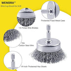 2 Pack WENORA Wire Brush Set for Drill, 1/4 Inch Hex Shank, 0.010 Inch Coarse - Image 5