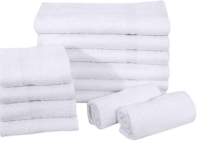 GOLD TEXTILES 12 Pack White Economy Cotton Blend 15x25 Inches Basic Hand - Image 7
