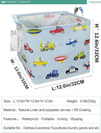 FANKANG Square Nursery Hamper Storage Bins Canvas Laundry Basket Foldable - Image 2