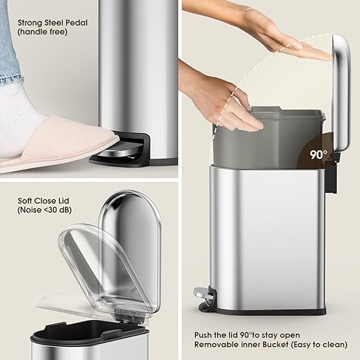 CEROELDA Small Bathroom Trash Can - Image 4