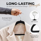 100 Pack Velvet Hanger for Shirt Pants Dresses Skirts Suits Jackets - Image 4