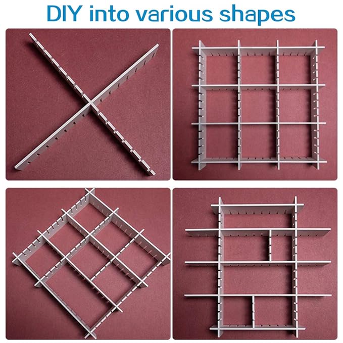 ShineMe Drawer Dividers, Plastic Adjustable Drawer Dividers, Household Storage - Image 4