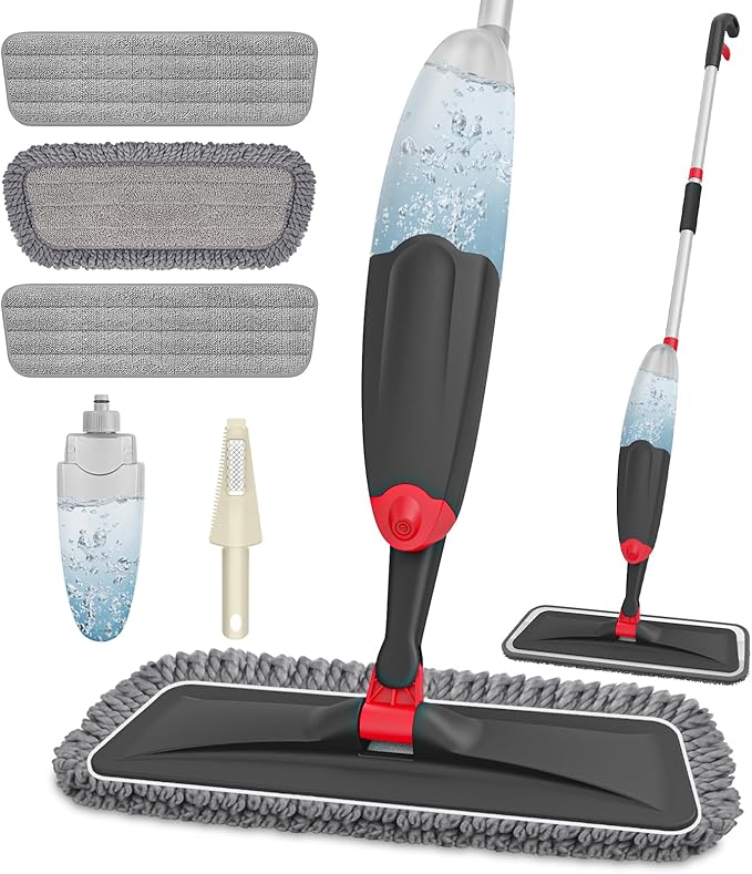 HOMTOYOU Microfiber Hardwood Floor Mop: Dust Spray Mops by HOMTOYOU