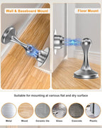 Crosize Magnetic Door Stoppers 8 Pack, Stainless Steel Door Stops - Image 4