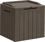 Greesum 31 Gallon Resin Deck Box All Weather Outdoor Storage Boxes for Patio Furniture Set,Outdoor Toys,Garden Tools,Brown by BuynowfromGreesum