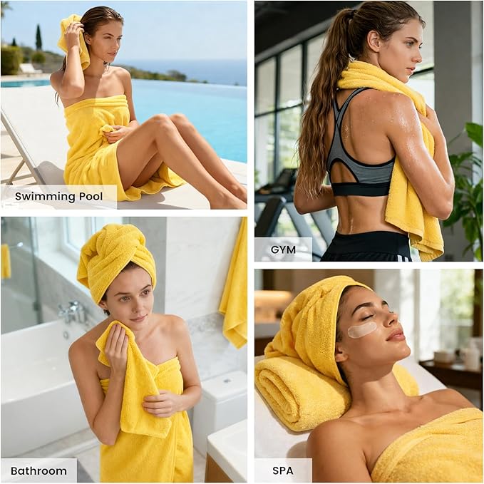 SEMAXE 12-Piece Family Bathroom Towel Set - Image 5