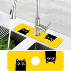 Cute Black Cat Head Kitchen Sink Splash Guard Mat Absorbent Fast Drying Mat - Image 4