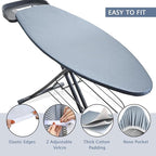 SheeChung Ironing Board Cover and Pad 18"x49", Extra Thick Padding and Cotton - Image 3