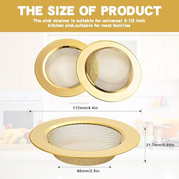 RQYEKDO 3-Pack Kitchen Sink Strainer Stainless Steel - Image 5