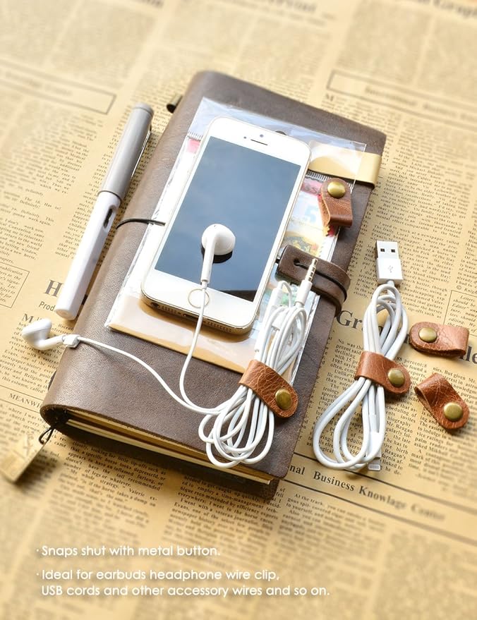CAILLU Cord Organizer 10 Pack, Cord Holder, Cable Clips Leather, Cable - Image 9