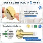 2 Pack Door Stops, Stainless Steel Door Stoppers, No Drilling Door Stops - Image 3
