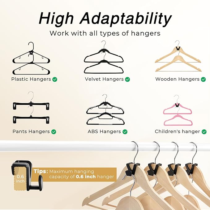 HOUSE DAY Space Saving Hangers 100 Pack, Clothes Hanger Connector Hooks - Image 4