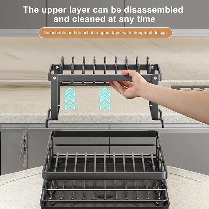 Dish Drying Rack 2-Tier Auto Draining Dish Drying Rack - Image 5