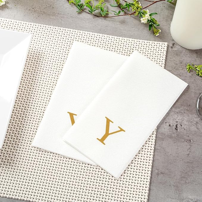Luxenap 15.8 X 7.9 Inch Linen-Feel Guest Towels, 50 Lettered Hand Towels - Image 6