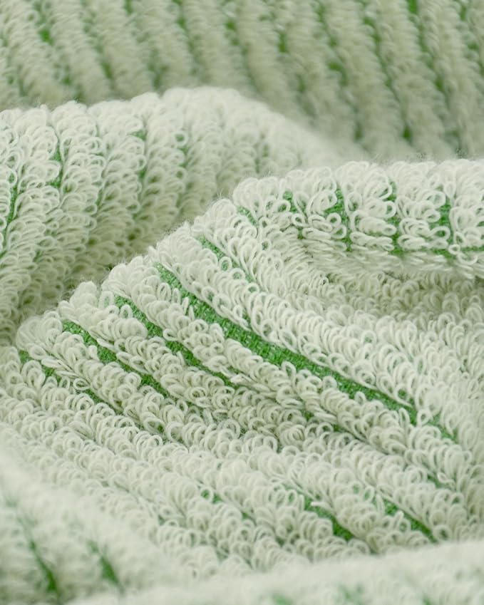 Cleanbear Green Hand Towels for Bathroom, 4 Pack Cotton Towels - Image 3