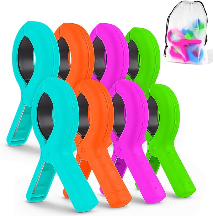 Beach Towel Clips for Beach Chairs Cruise, Strong Grip Clothes Pins Non-Slip by QOPAHI