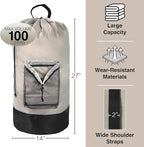 Laundry Bag Backpack with Shoulder Straps and Mesh Pocket Laundry Backpack - Image 2