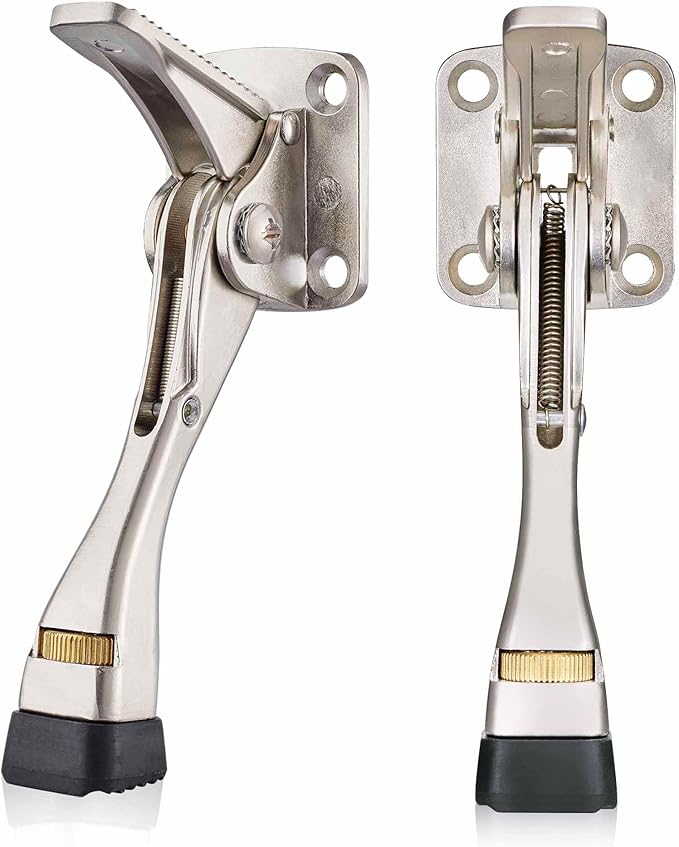 Kickdown Door Stopper 4" – 2 Pack, Heavy-Duty Commercial Foot-Operated Door by Jasluna