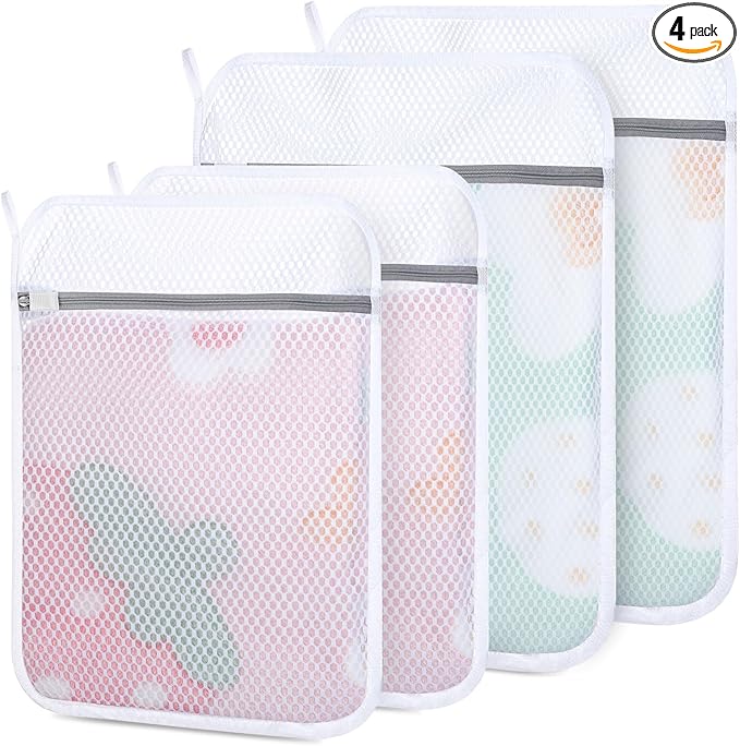 4 PCS Durable Honeycomb Mesh Laundry Bags by Dntorx