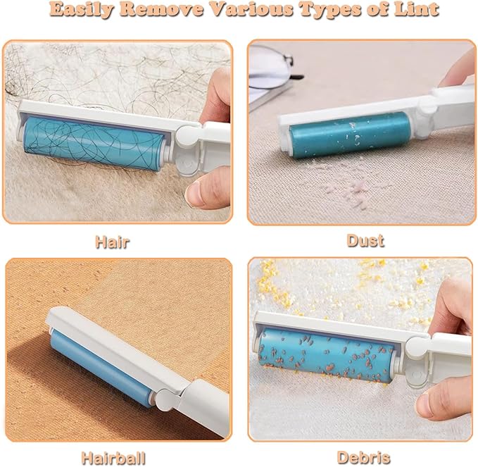 Mini Reusable Lint Roller for Travel, 8 Pack Washable Foldable Lint Remover - Image 4