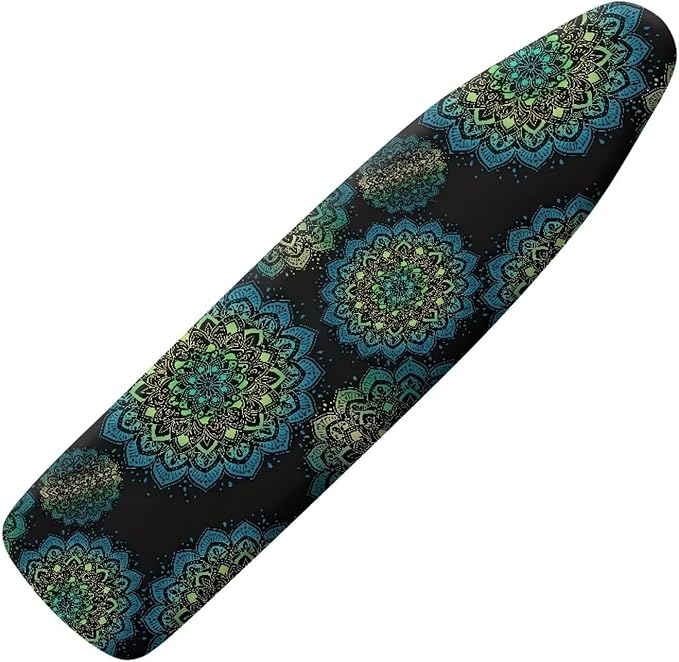 Mandala Lotus Flower Ironing Board Cover, Abstract Ethnic Floral 54x15 inches by Daulesho