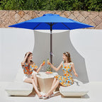 JEAREY 7.5FT Patio Umbrella Outdoor Market Umbrella with 6 Sturdy Ribs, Push Button Tilt/Crank Table Umbrella for Garden, Deck, Backyard and Pool, Royal Blue - Image 2