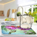 Spring Hummingbird Printed Dish Drying Mat - Image 2