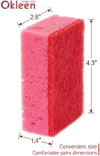 Pink Multi Use Scrub Sponges. Made in Europe. 9 Pack, 4.3x2.8x1.4 inches. - Image 4