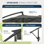 wikiwiki 10ft Patio Umbrella with Base Included, Outdoor Offset Cantilever Umbrella with Sandbag Base for Backyard, Garden and Pool, Easy to Tilt and Crank, Dark Gray - Image 4