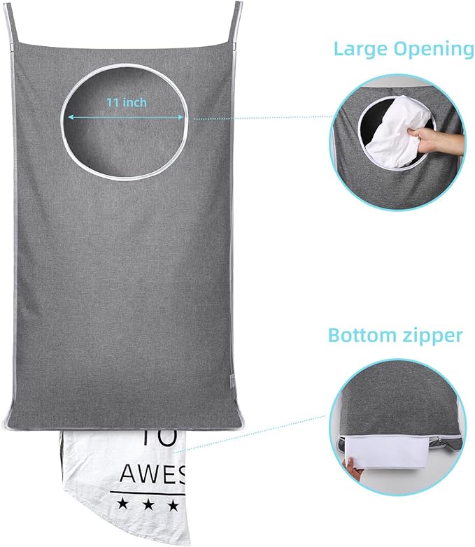 KEEPJOY 2Pack Space-Saving Hanging Laundry Bag, Door Laundry Hamper - Image 5