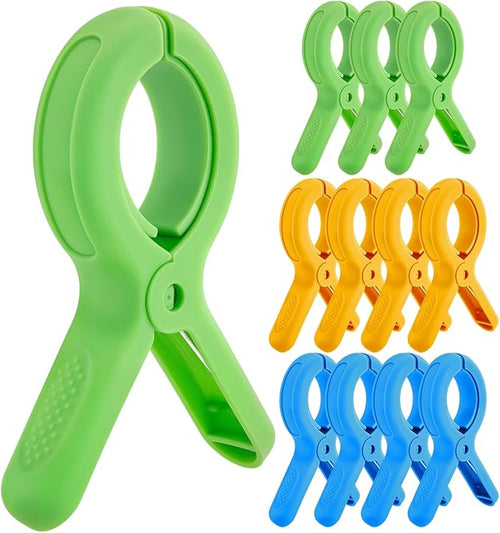 12 Pcs Beach Towel Clips for Beach Chairs, Heavy Duty Clothespins Towel Holder by Minyaluck