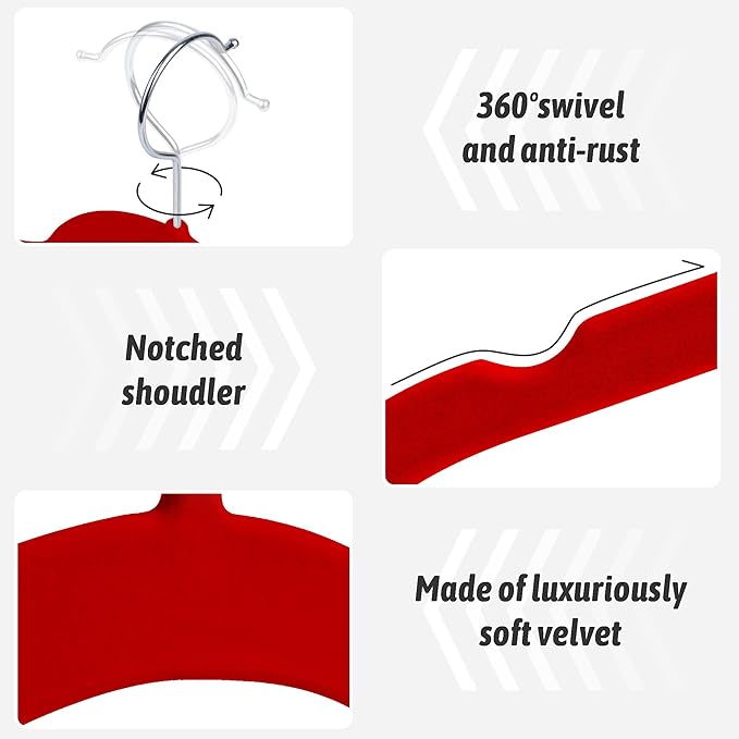 30 Pack Velvet Hangers – Non-Slip Slim Clothes Hangers - Image 2