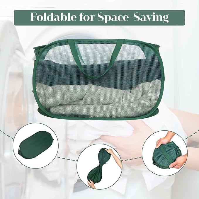 Sturdy Mesh Pop Up Laundry Hamper, Collapsible Laundry Baskets - Image 5