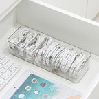 Clear Cable Cord Organizer Box, Adjustable Desk Drawer Storage Case - Image 4