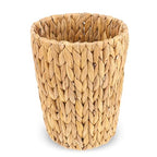 Wicker Waste Basket, Handwoven Water Hyacinth Trash Can Small Bathroom Trash by WLLHYF