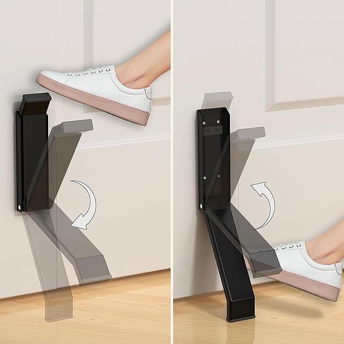 Door Stop, No Drilling Door Stoppers to Keep Door Open, Easy Pedal Kick Down - Image 2