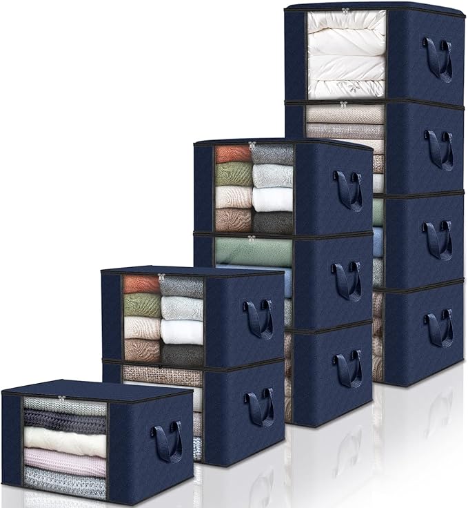Fab totes Storage Bags, Clothes Blanket Storage Bins Foldable Closet Organizers by Fabtotes