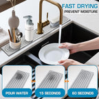Faucet Mat for Kitchen Sink, Diatomite Quick Drying Tray, Long 23.6'' Kitchen - Image 2