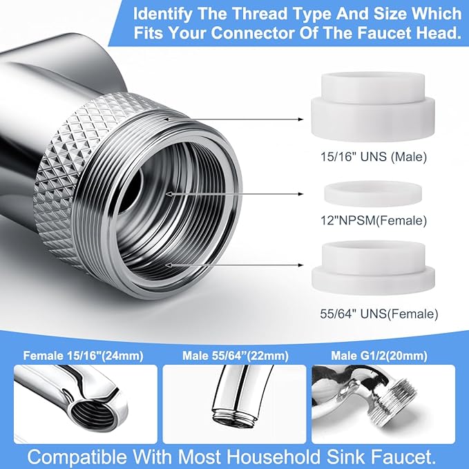1440° swivel faucet extender, sink faucet aerator extender, swivel extendable - Image 7