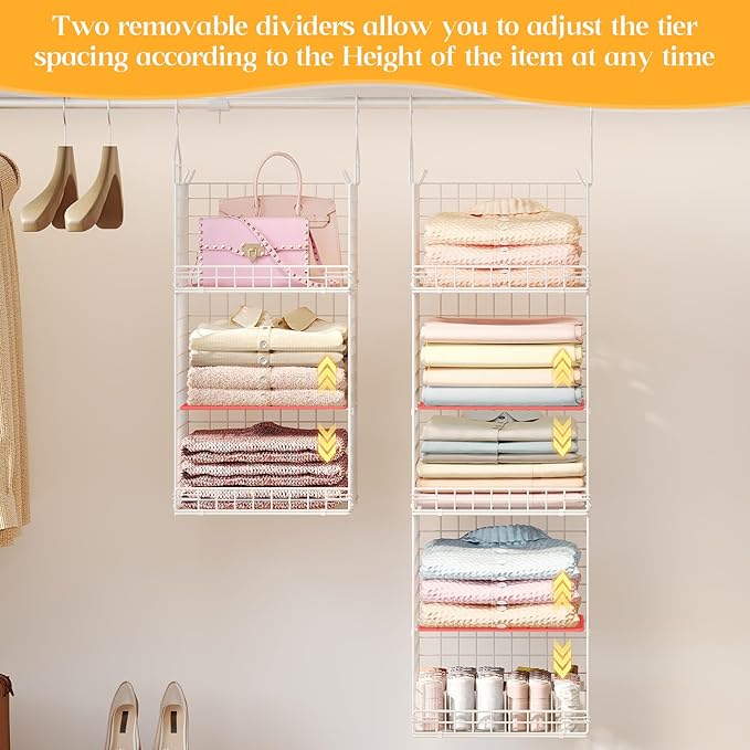 5 Tier Hanging Closet Organizer Separable Hanging Closet Shelves - Image 4