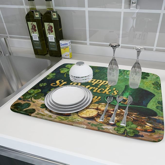 St Patrick's Day Dish Drying Mat - Image 6