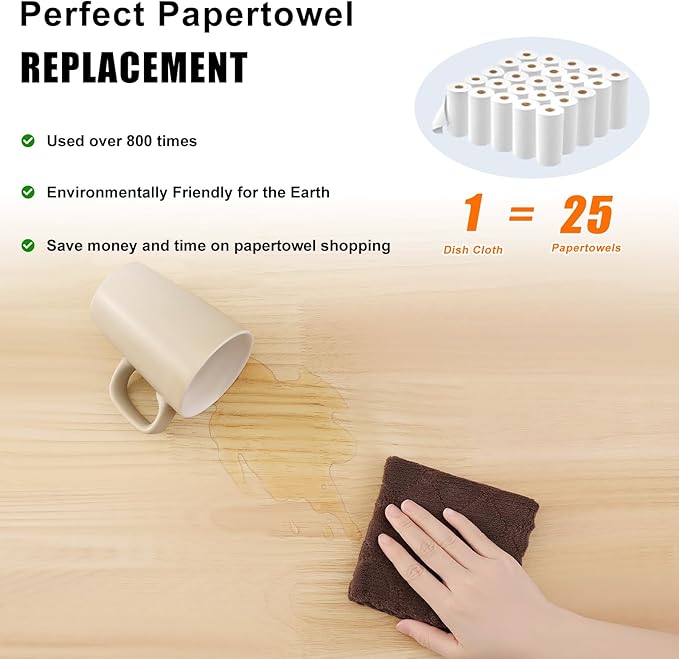 Homaxy 24 Pack Kitchen Dish Cloths, Super Soft and Absorbent Coral Velvet Dish - Image 8